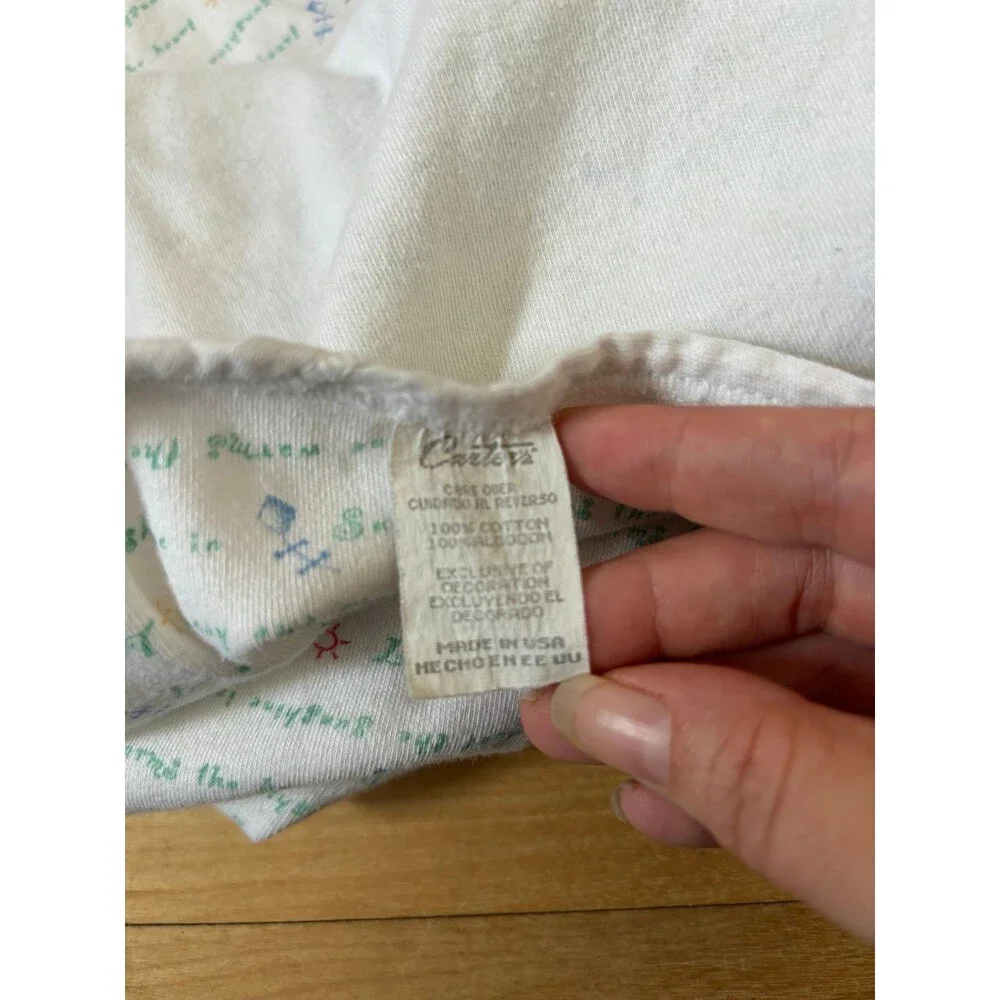 VTG Carters Baby Receiving Blanket Cotton White Kite Sunshine Warms Heart Sun